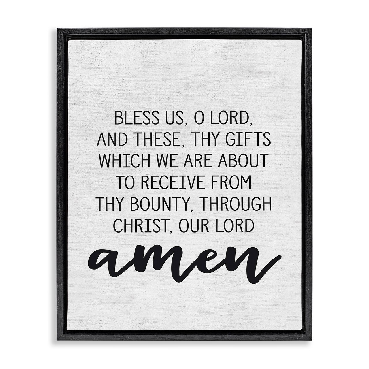 Stupell Industries Before Meal Religious Prayer Framed Floater Canvas Wall Art